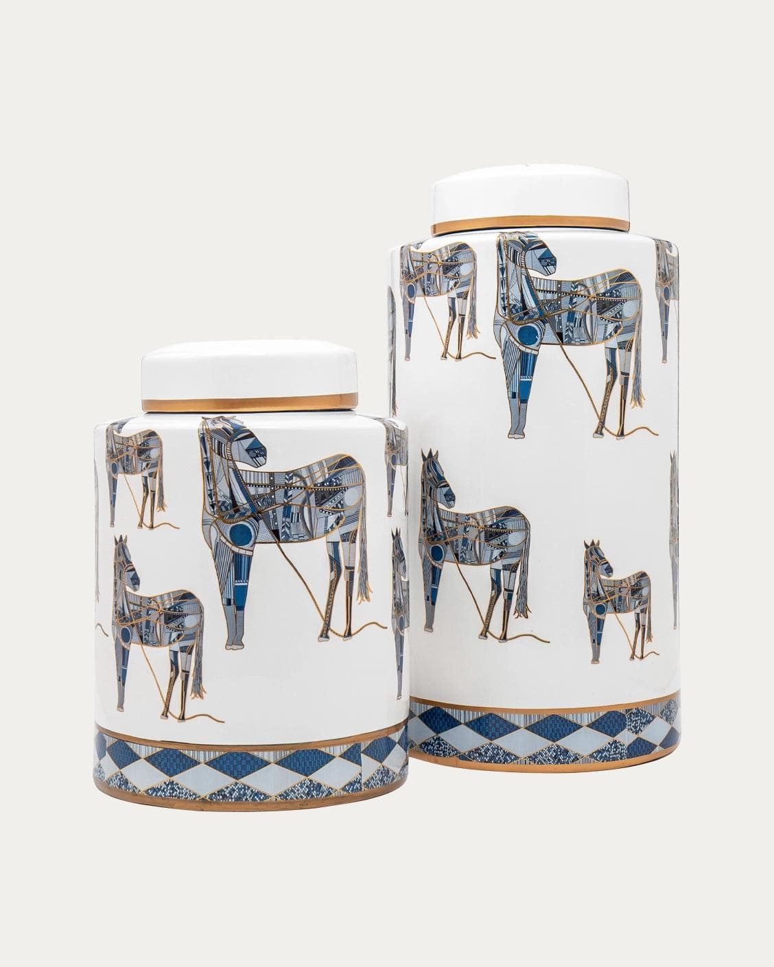 Eloisa Bundle vases in white and blue, shown in a product front view as image 1