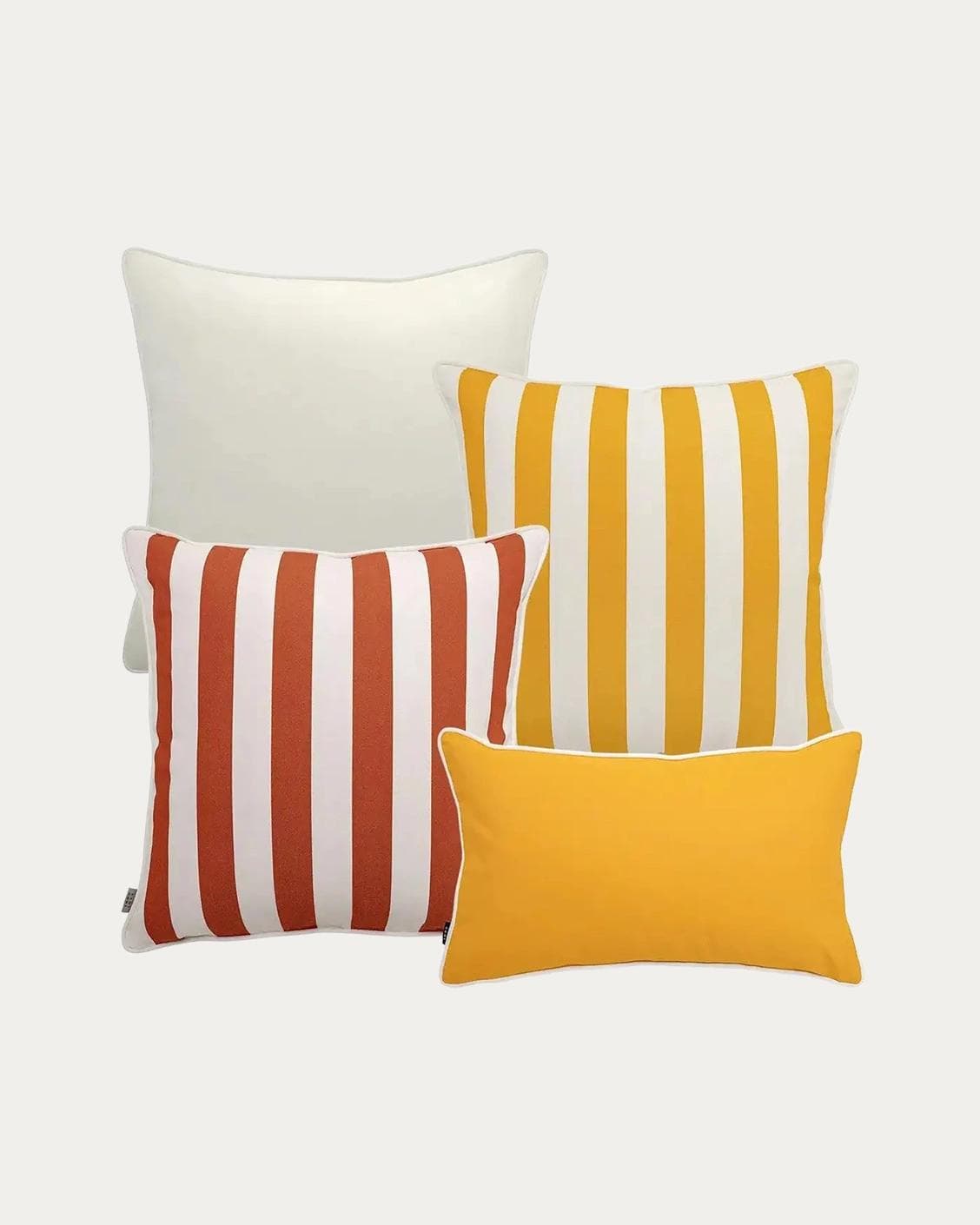 Aarush Bundle outdoor bundles in orange, yellow and ivory, shown in a product as image 1