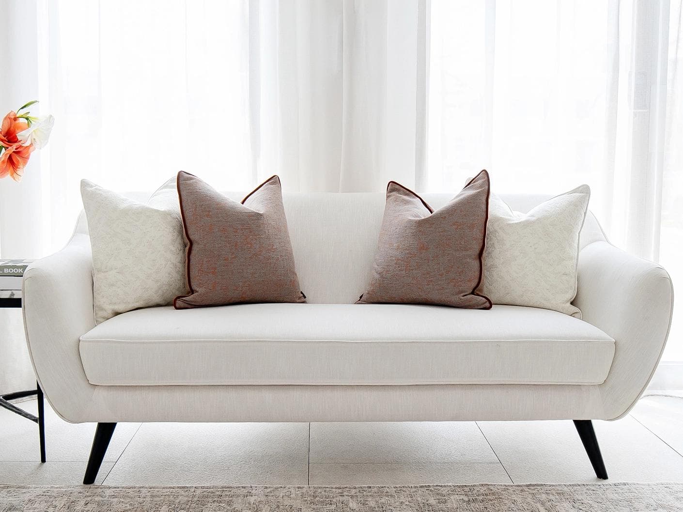Cassie Bundle bundle - indoor in orange, white and red, shown in a lifestyle front view as image 1