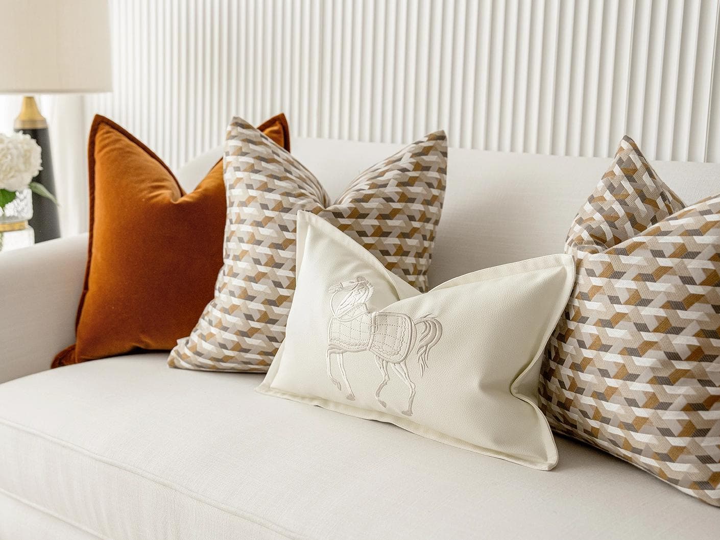 Adira Bundle bundle - indoor in rust, orange, beige and white, shown in a lifestyle right view as image 1