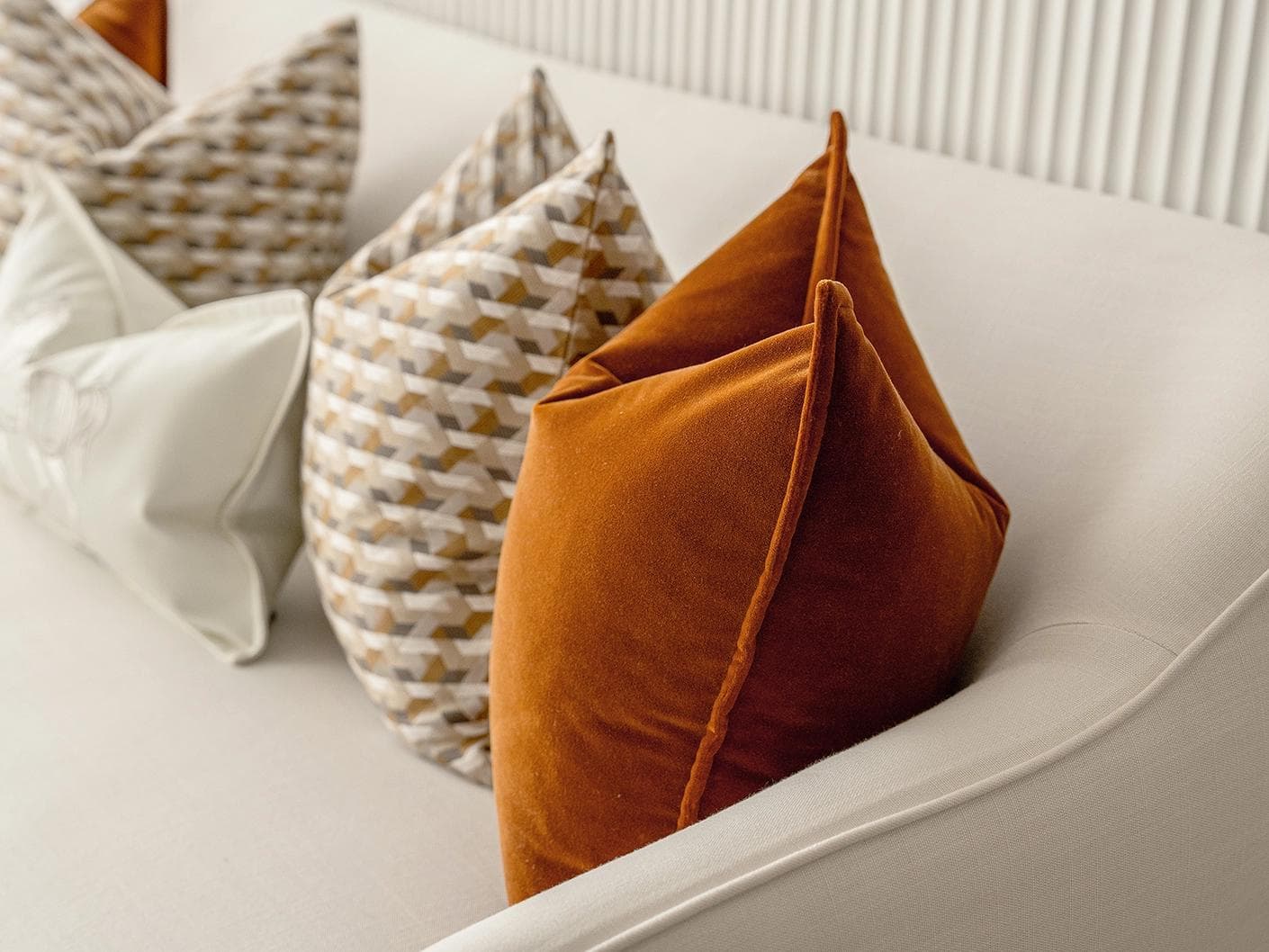 Adira Bundle bundle - indoor in rust, orange, beige and white, shown in a lifestyle right view as image 2