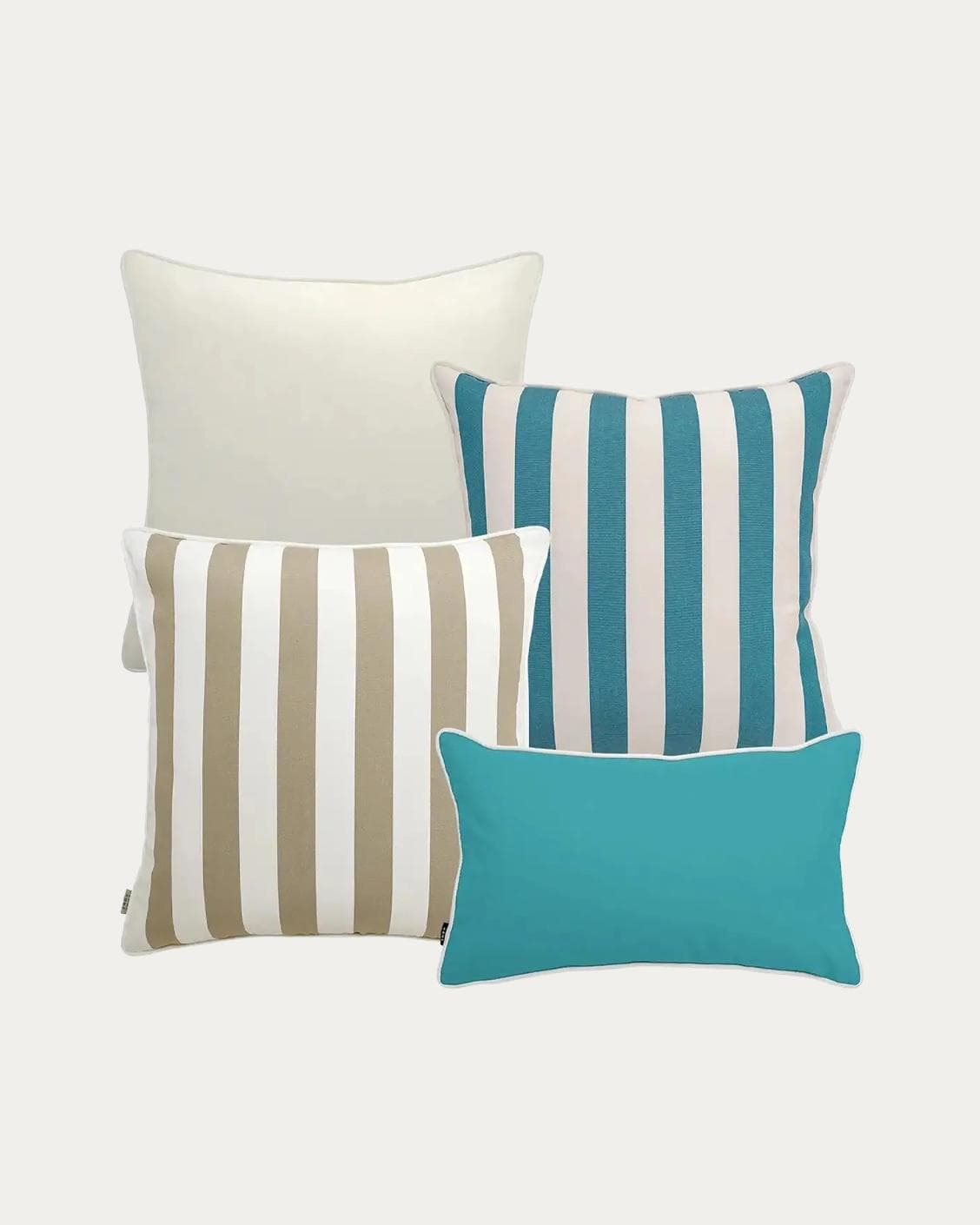 Aditya Bundle outdoor bundles in turquoise, beige and ivory, shown in a product front view as image 1