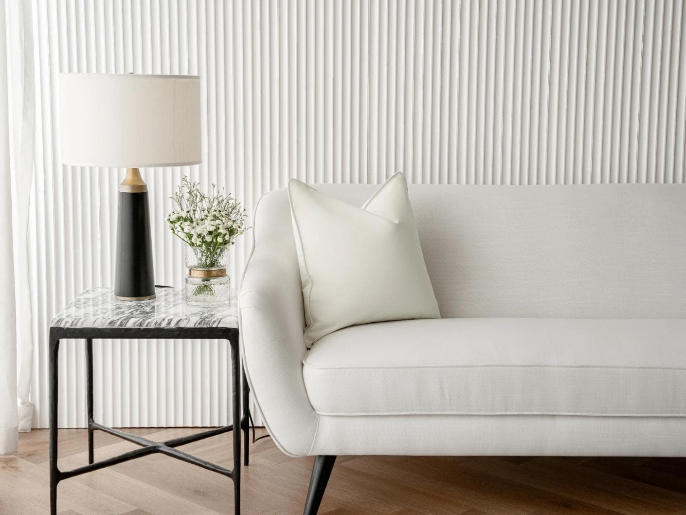 Aelia Bianca single - outdoor in soft ivory and ivory, shown in a lifestyle left view as image 2