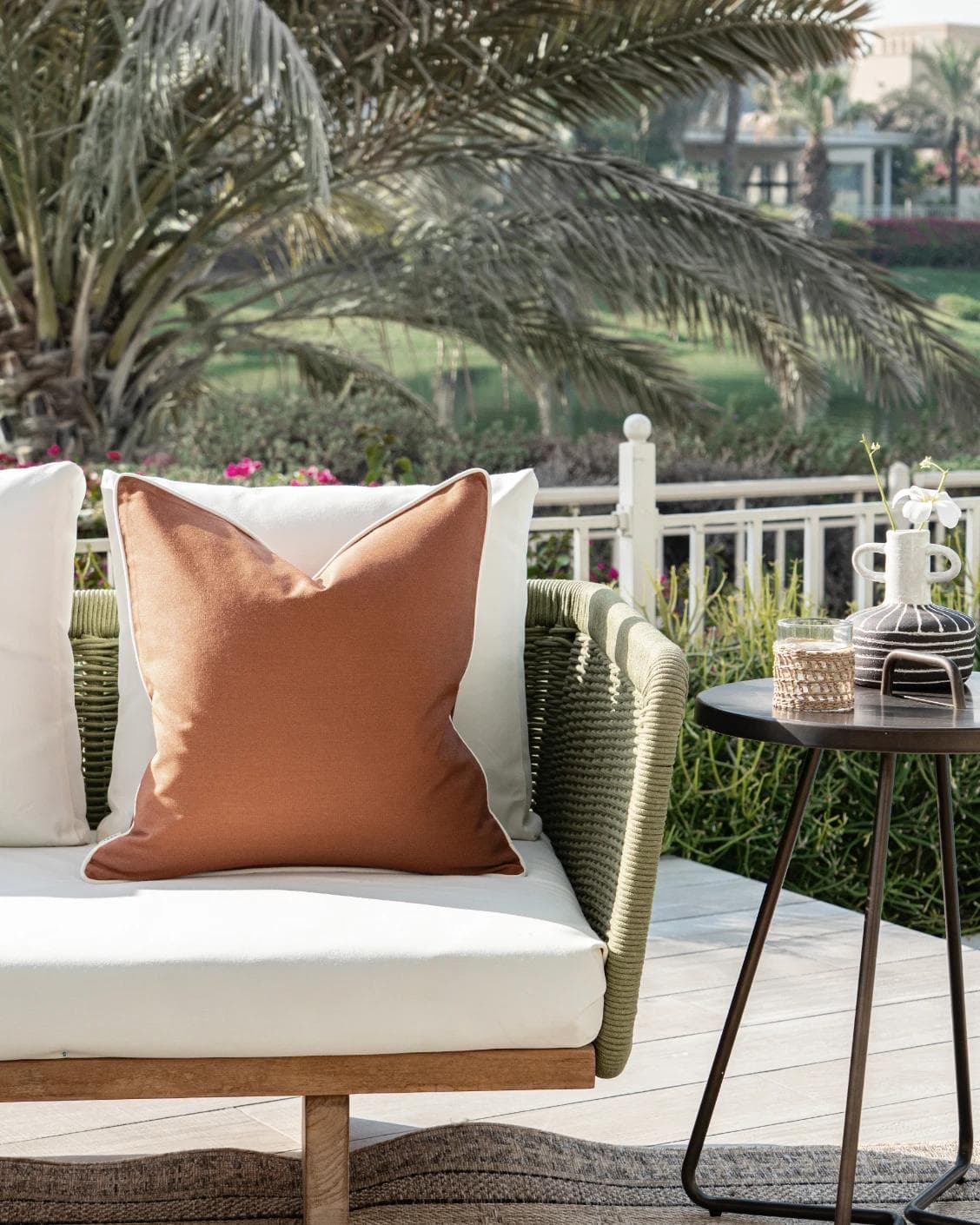 Aelia Clay cushion in rust, shown in a product front view as image 7
