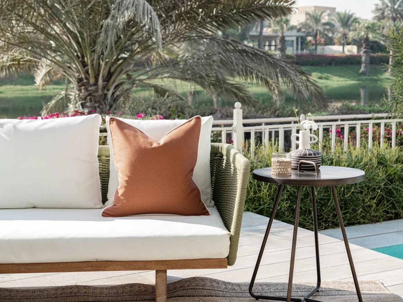 Aelia Clay cushion in rust, shown in a product front view as image 7