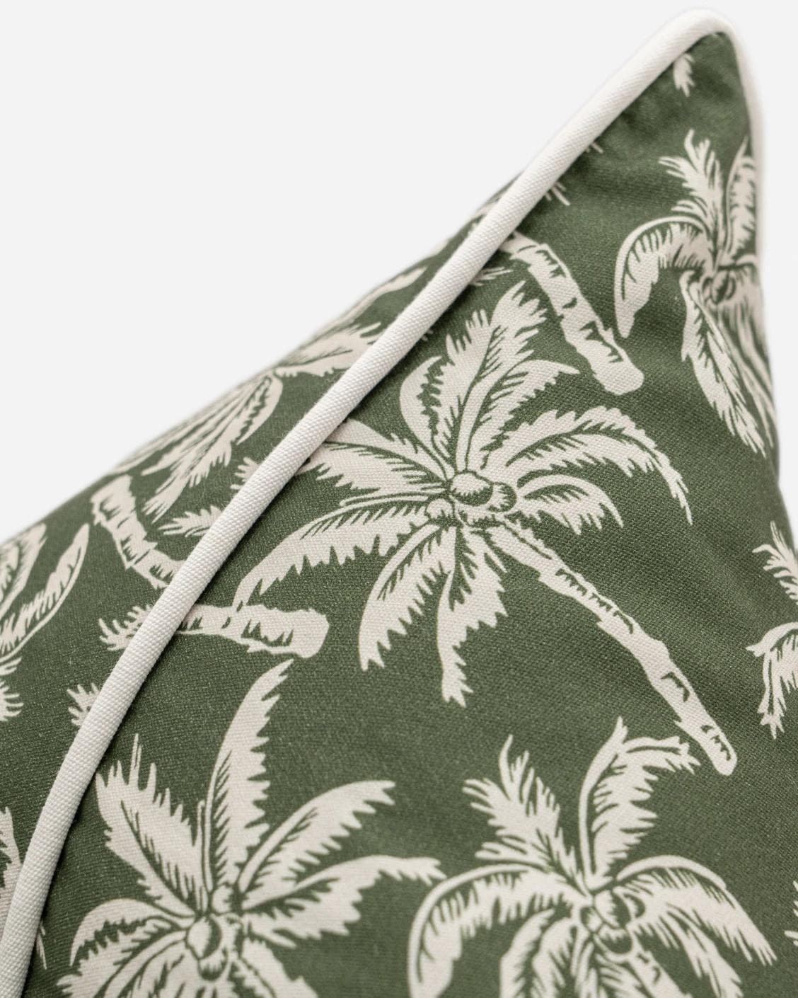 Aelia Palm cushion in green, shown in a product close-up as image 7