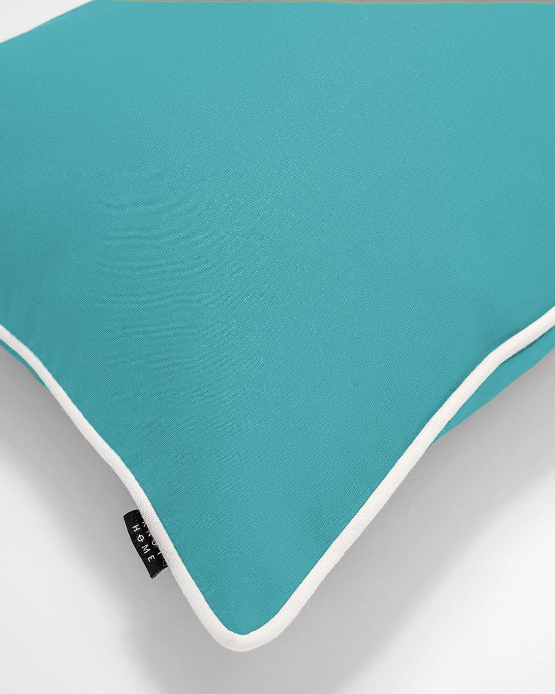 Aelia Sky II cushion in coral and blue, shown in a product top view as image 7