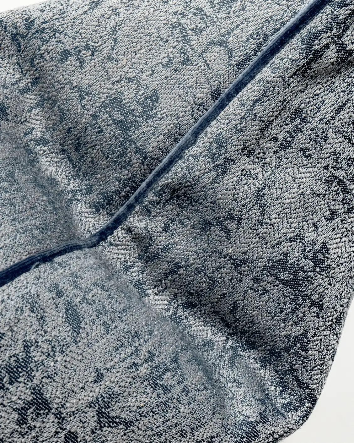 Alba Canova cushion in navy, grey and blue, shown in a product top view as image 7