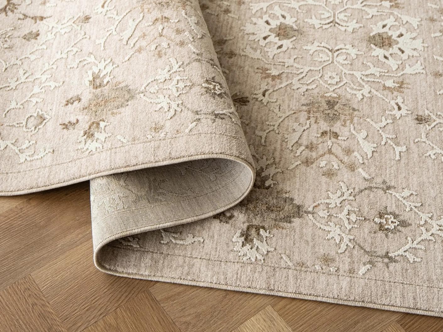 Albert Terra carpet in beige and brown, shown in a product close-up as image 11