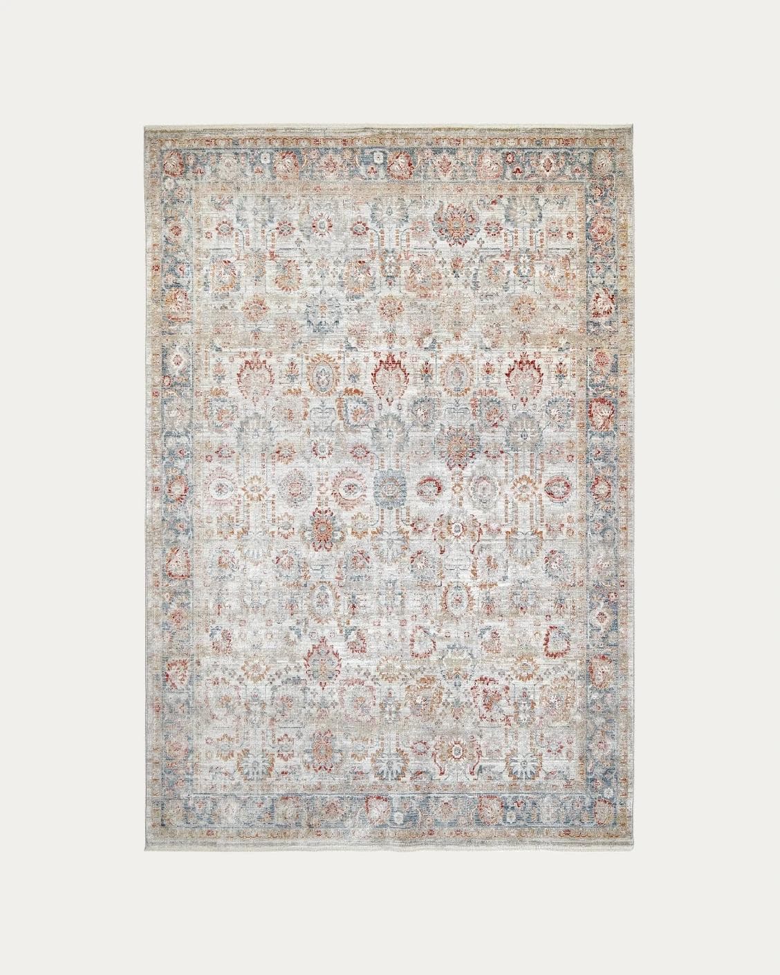 Alexander Sandy carpets in beige and red, shown in a product top view as image 1