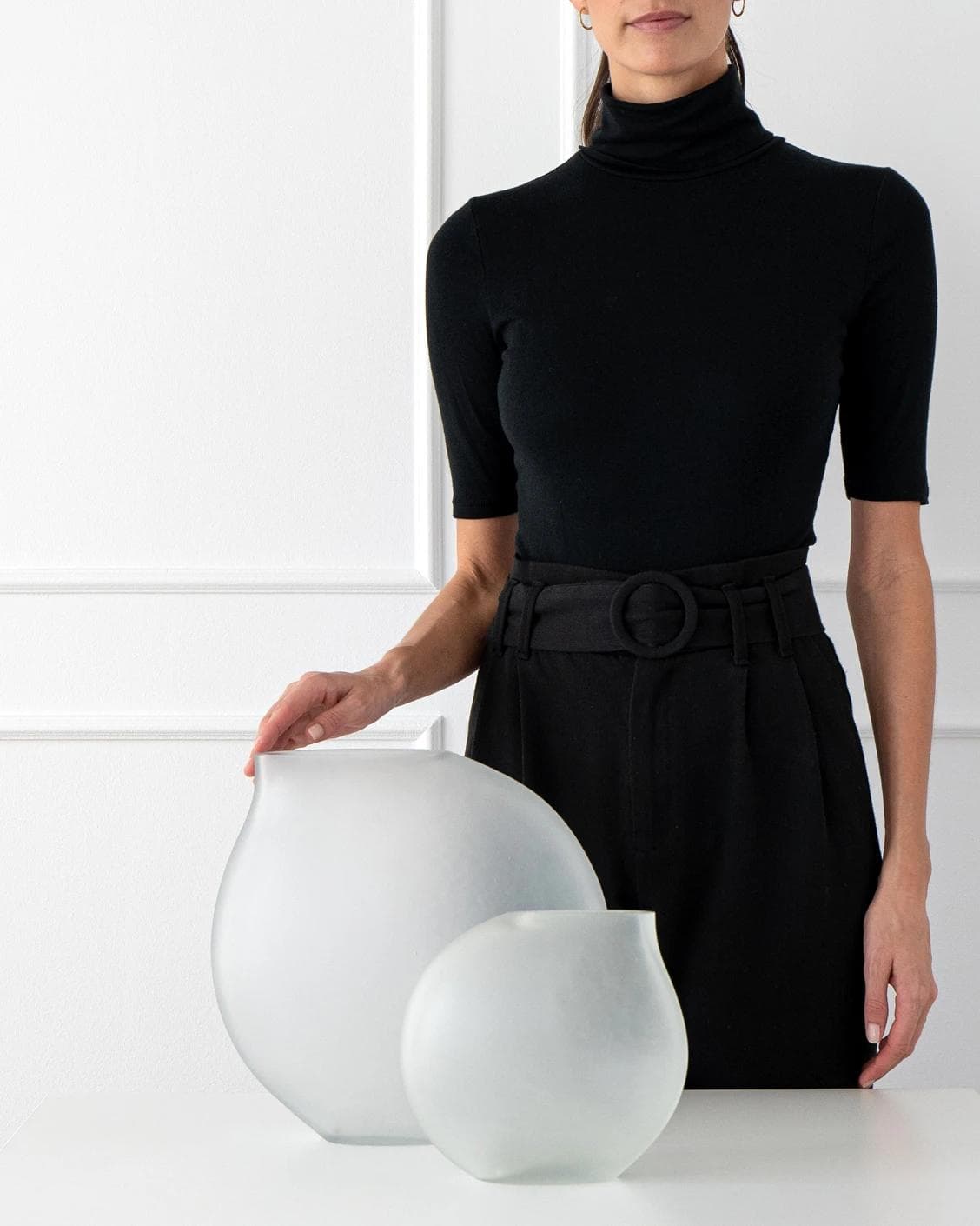 Alice Bundle vases in white, shown in a lifestyle front view as image 4