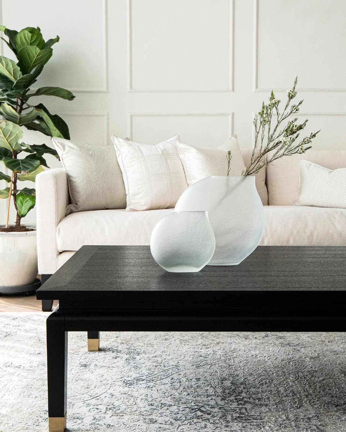 Alice Bundle vases in white, shown in a lifestyle front view as image 5