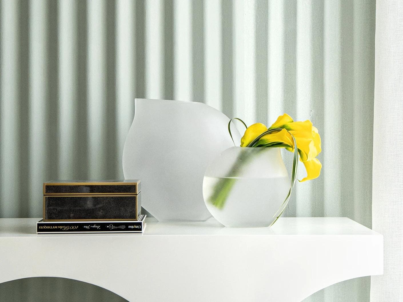 Alice Bundle vases in white, shown in a lifestyle front view as image 10