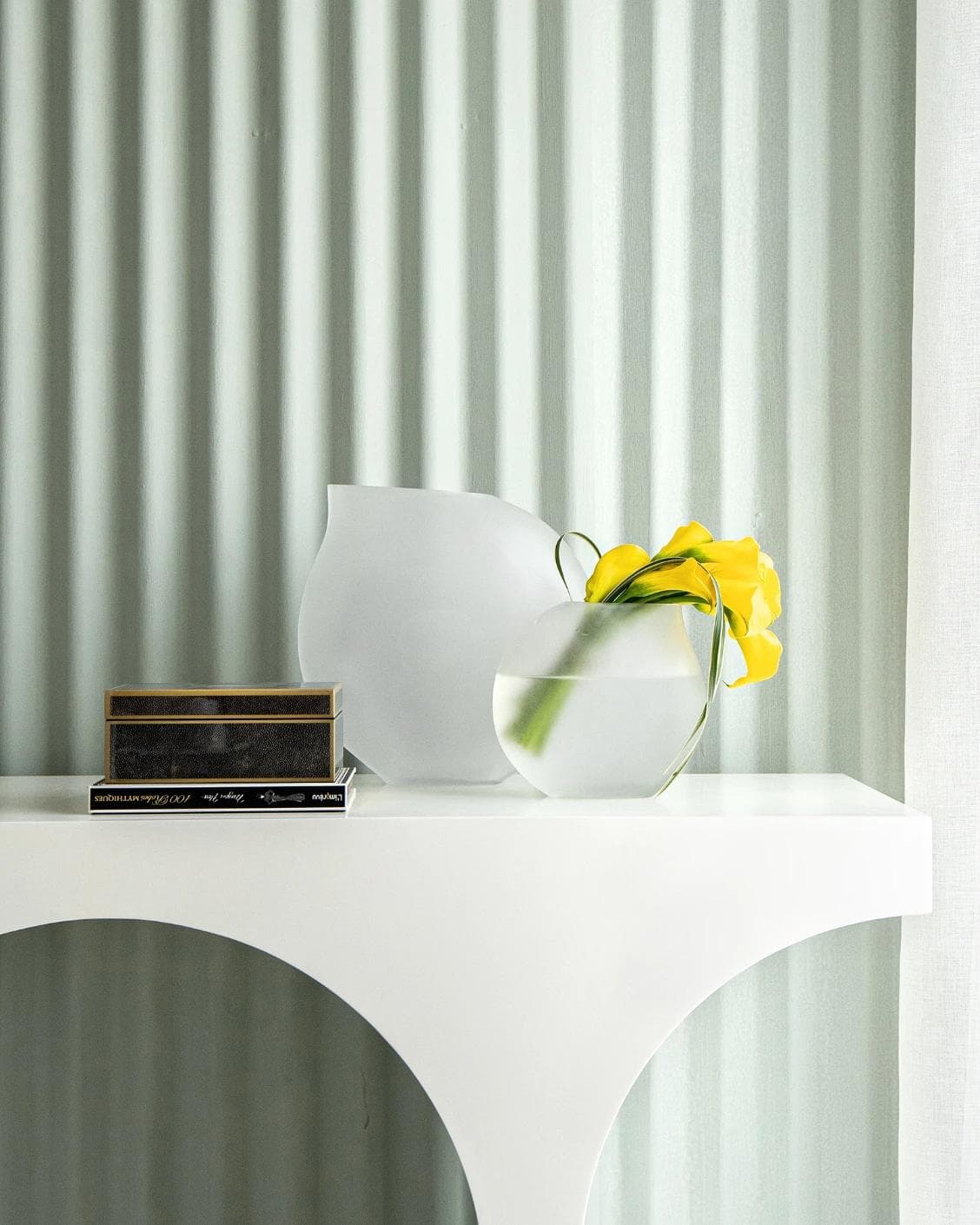 Alice Bundle vases in white, shown in a lifestyle front view as image 10