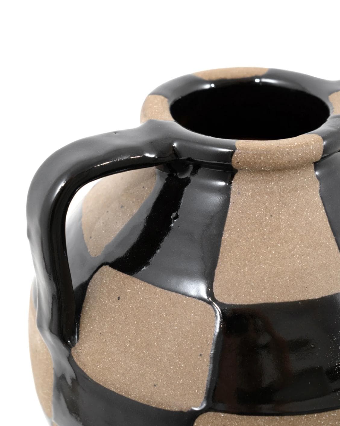 Alisca Terra vases in charcoal black, warm clay, brown and black, shown in a product close-up as image 7