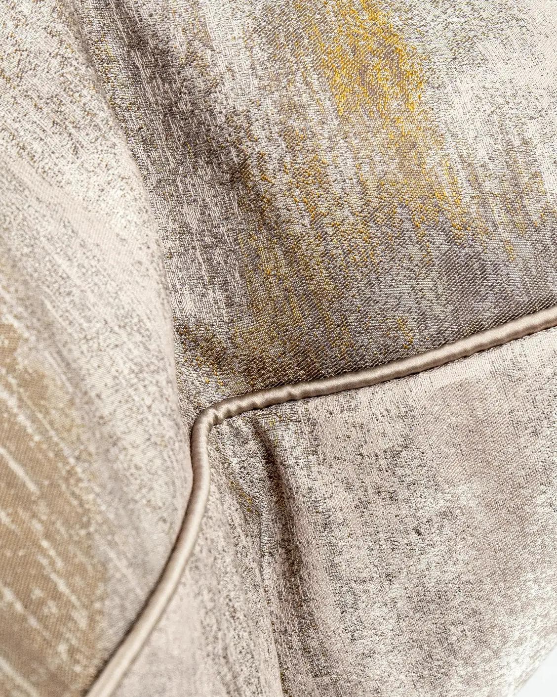 Alma Klimt cushion in yellow and silver, shown in a product close-up as image 7