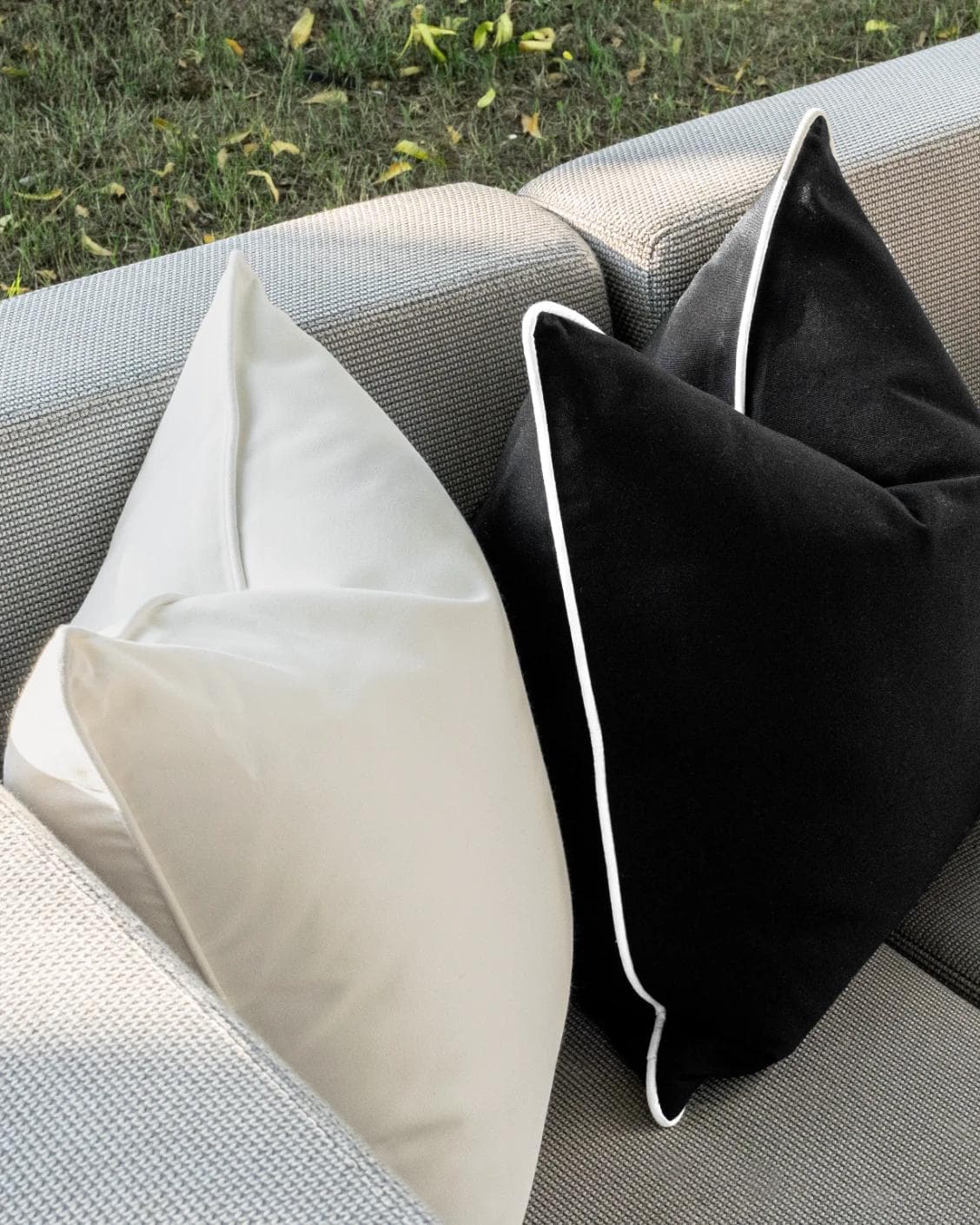 Apollo Bundle cushion in yellow, ivory, beige and black, shown in a lifestyle left view as image 6