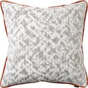 Arcie Tangelo cushion in white, grey and orange, shown in a product front view as image 1