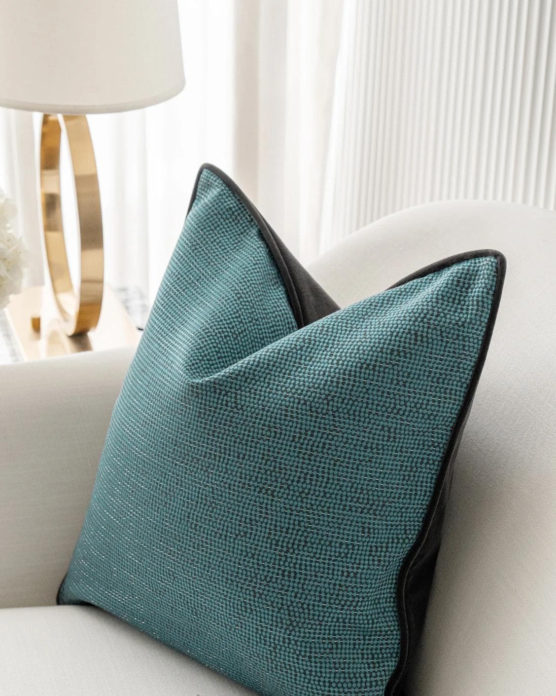 Asta Canova cushion in blue, shown in a product right view as image 7