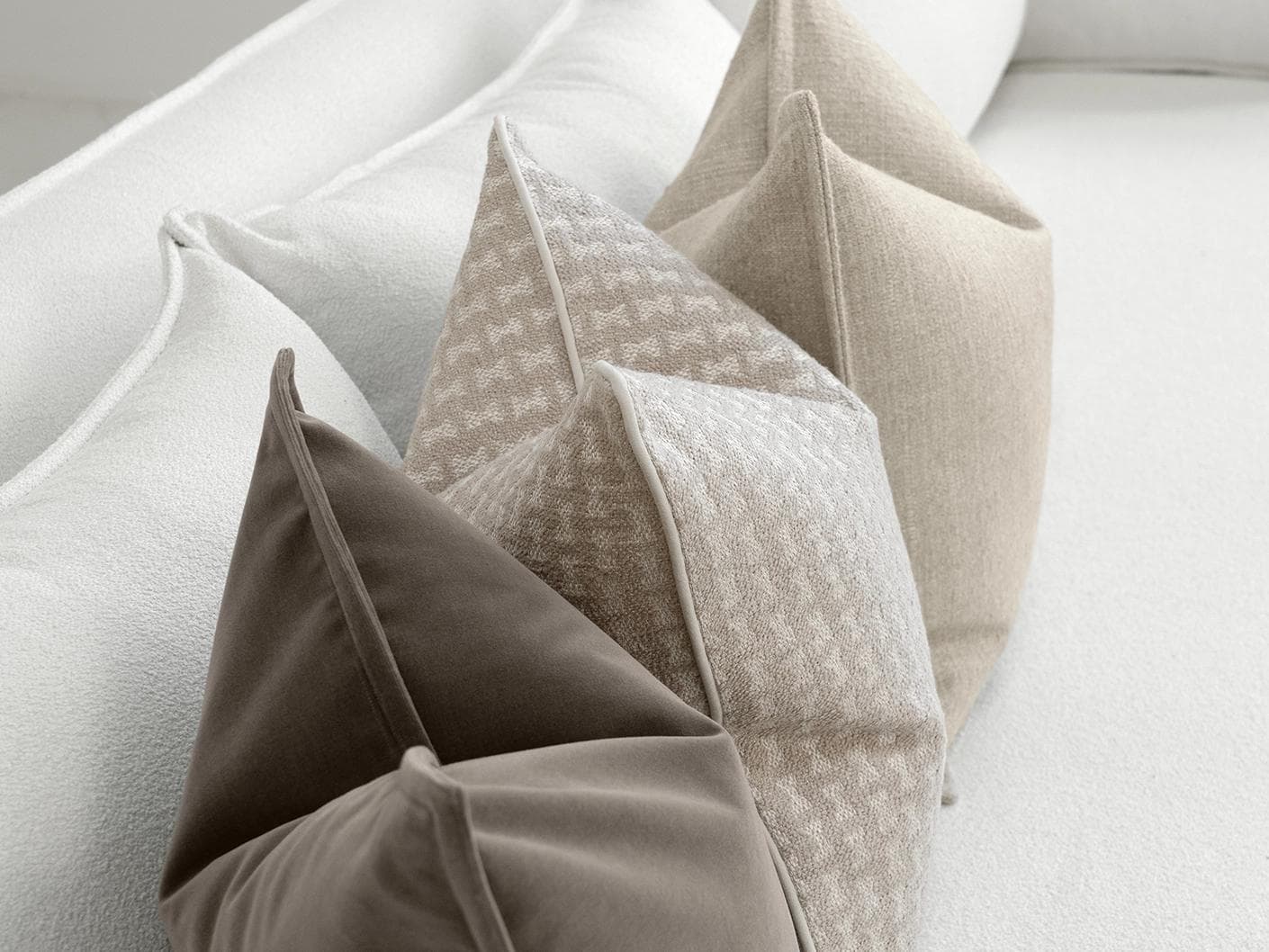 Astle Bundle cushion in ivory, beige and brown, shown in a product top view as image 7