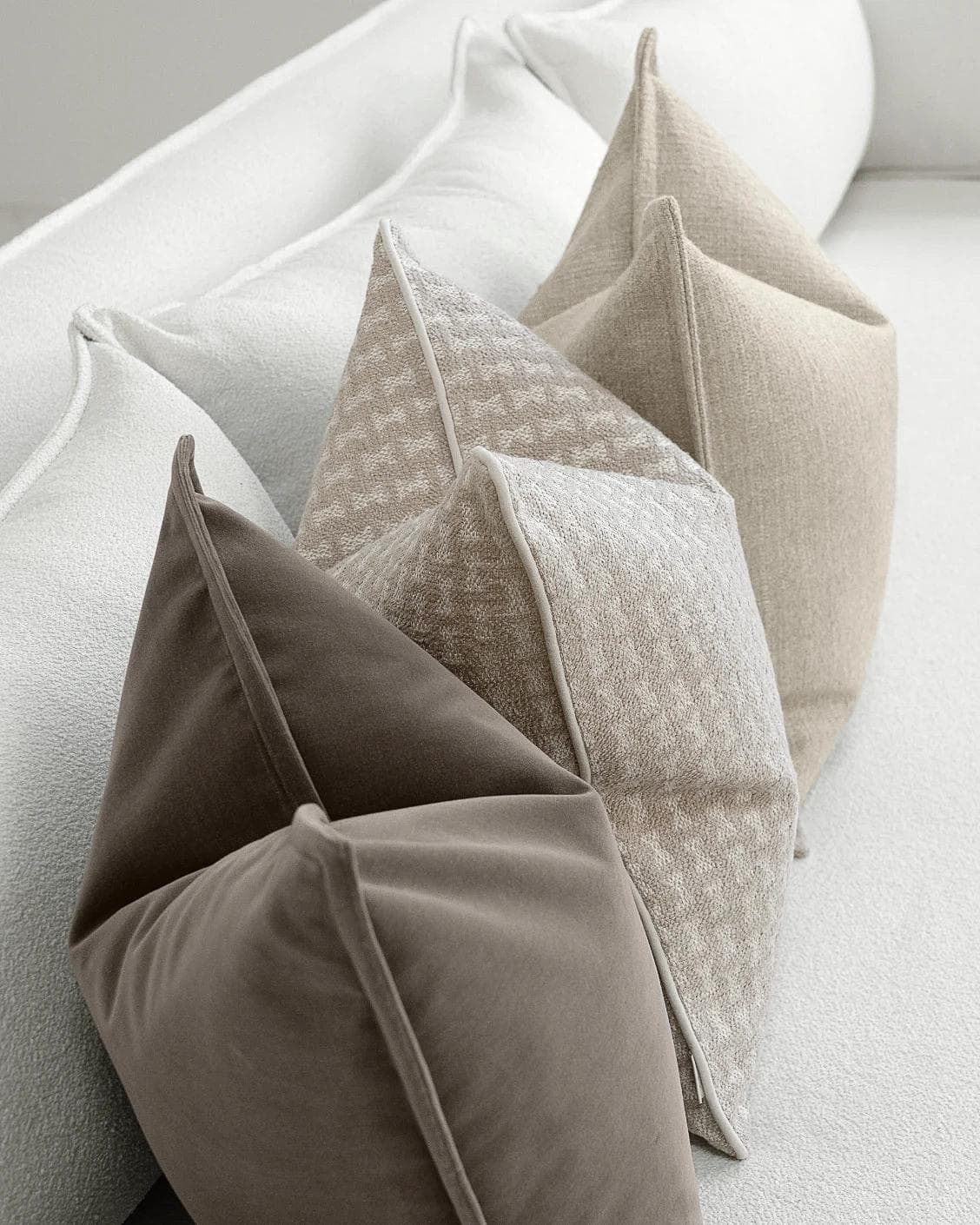 Astle Bundle cushion in ivory, beige and brown, shown in a product top view as image 7