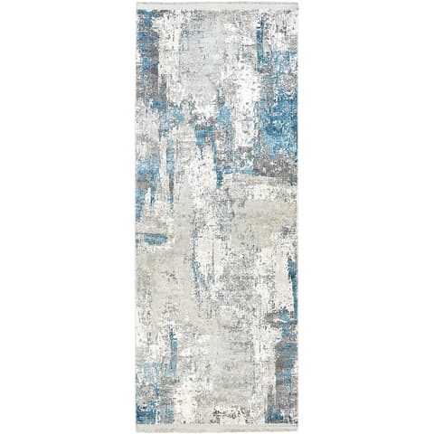 Athena Sky carpets in blue and grey, shown in a product top view as image 1