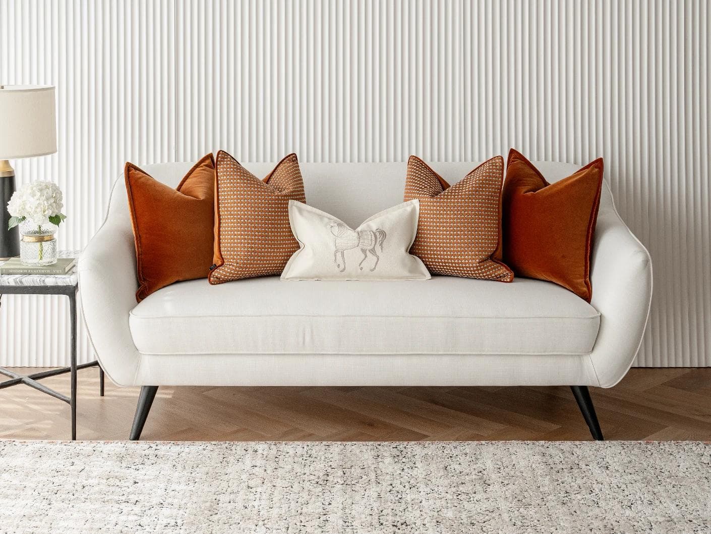 Auburn Bundle bundle - indoor in rust, white and orange, shown in a lifestyle front view as image 3