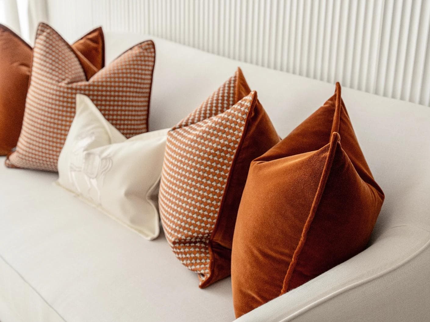 Auburn Bundle bundle - indoor in rust, white and orange, shown in a lifestyle right view as image 2