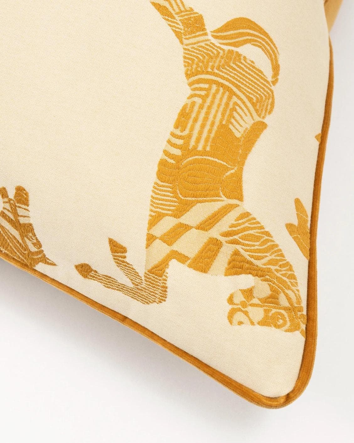 Aurora Klimt cushion in orange and beige, shown in a product top view as image 10