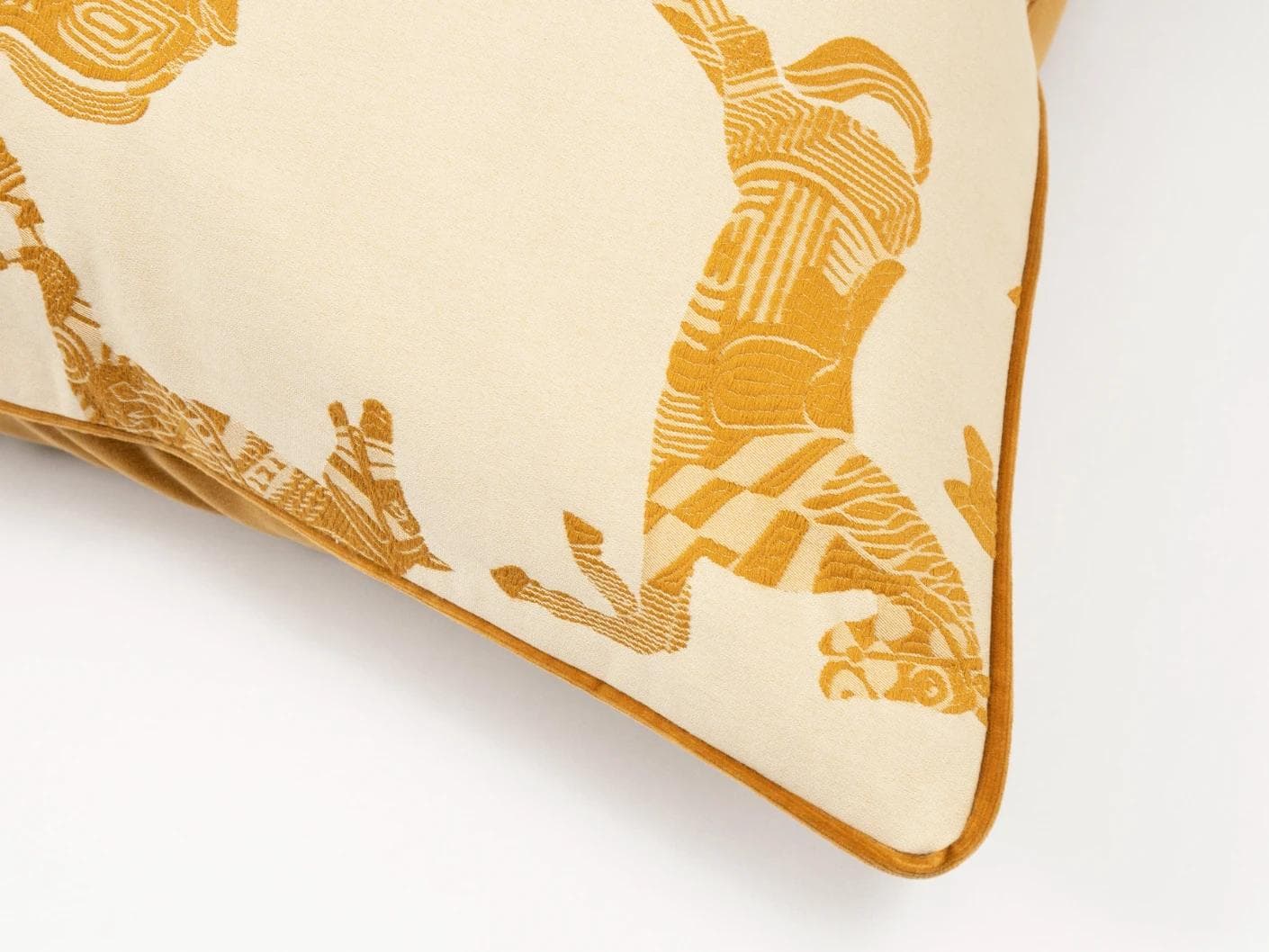 Aurora Klimt cushion in orange and beige, shown in a product top view as image 10