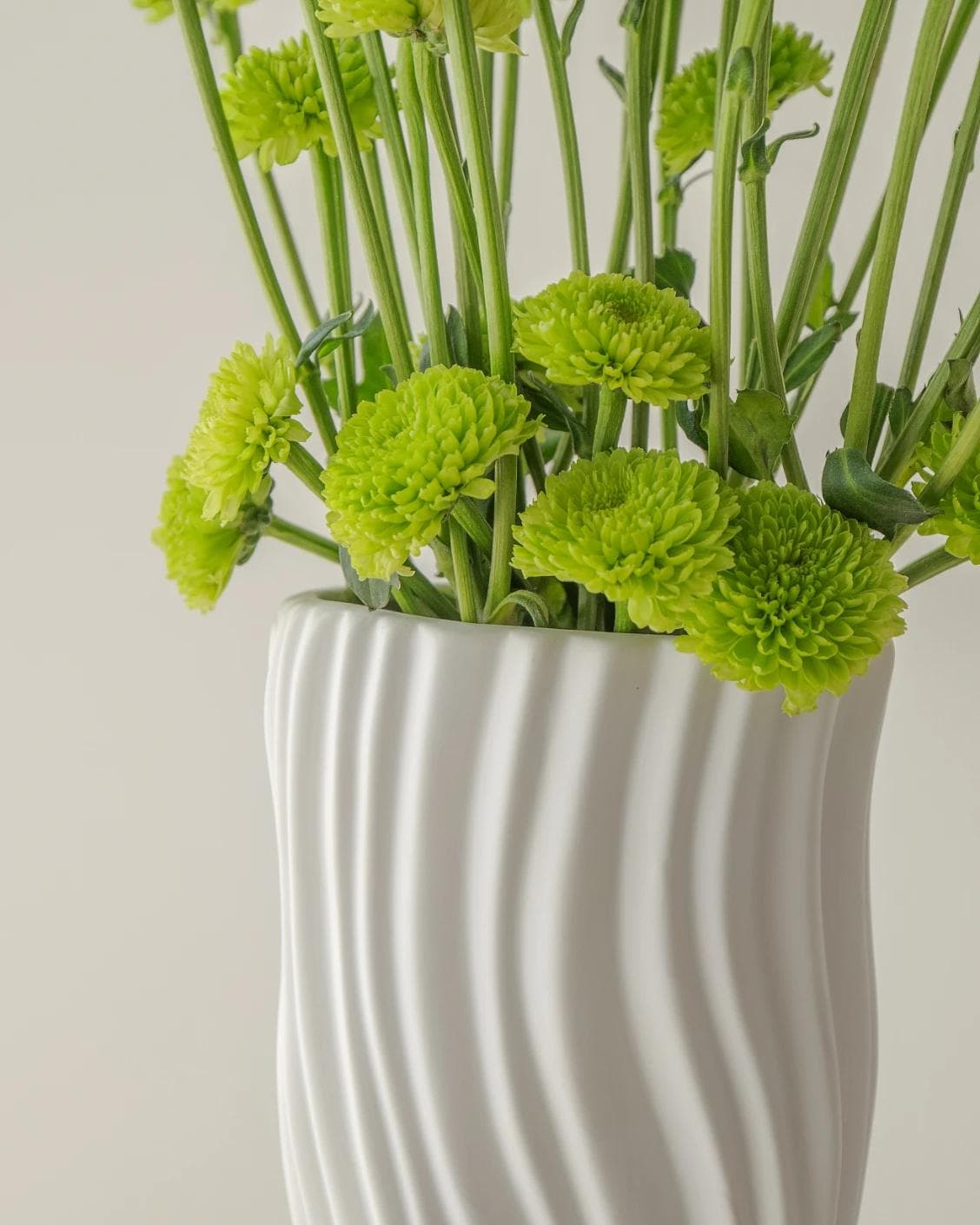 Baiza Arneson vases in white, shown in a lifestyle front view as image 4