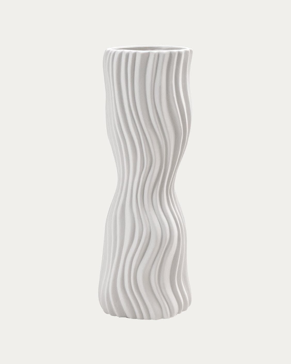Baiza Arneson vases in white, shown in a product front view as image 1