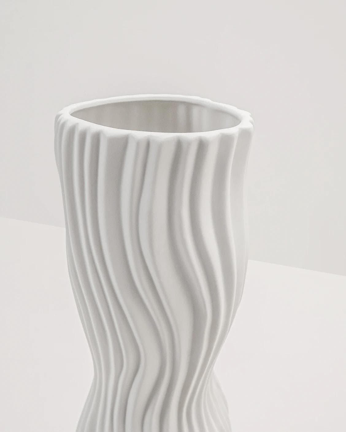 Baiza Arneson vases in white, shown in a product right view as image 11