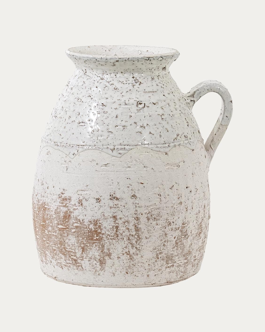Becca Terra vases in soft stone and white, shown in a product front view as image 8