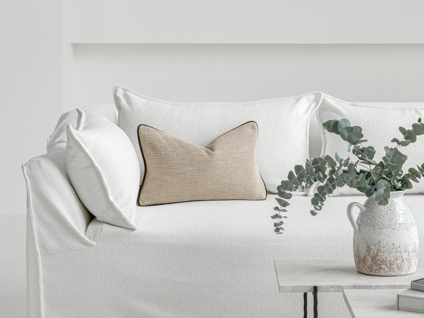 Beck Klimt II cushion in cream, shown in a lifestyle front view as image 3