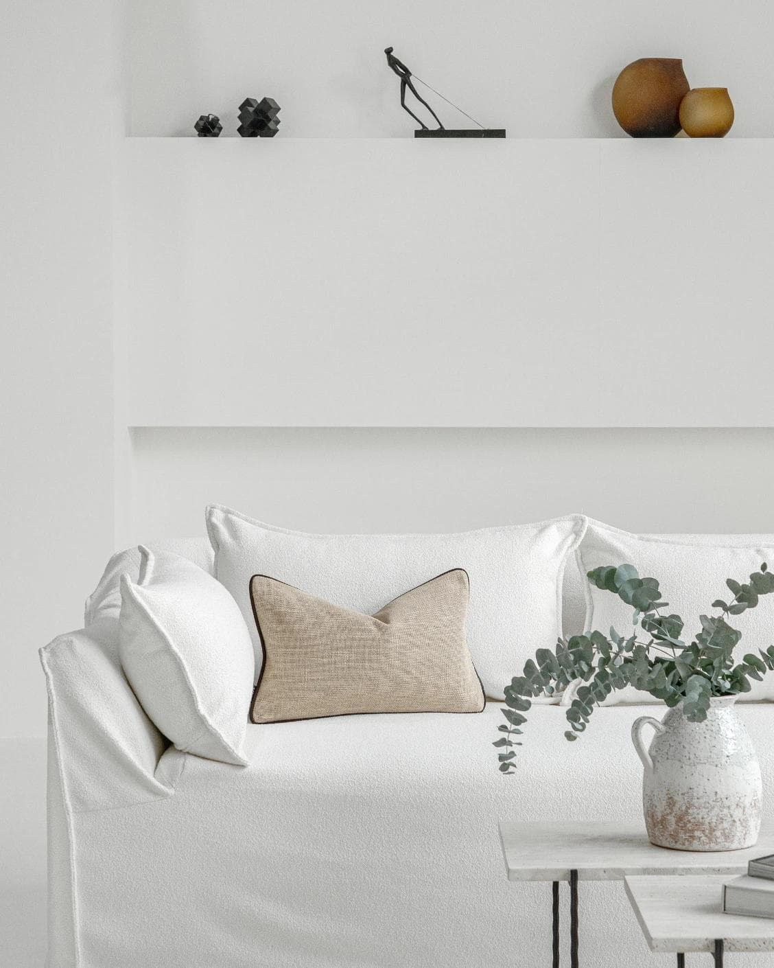 Beck Klimt II cushion in cream, shown in a lifestyle front view as image 3