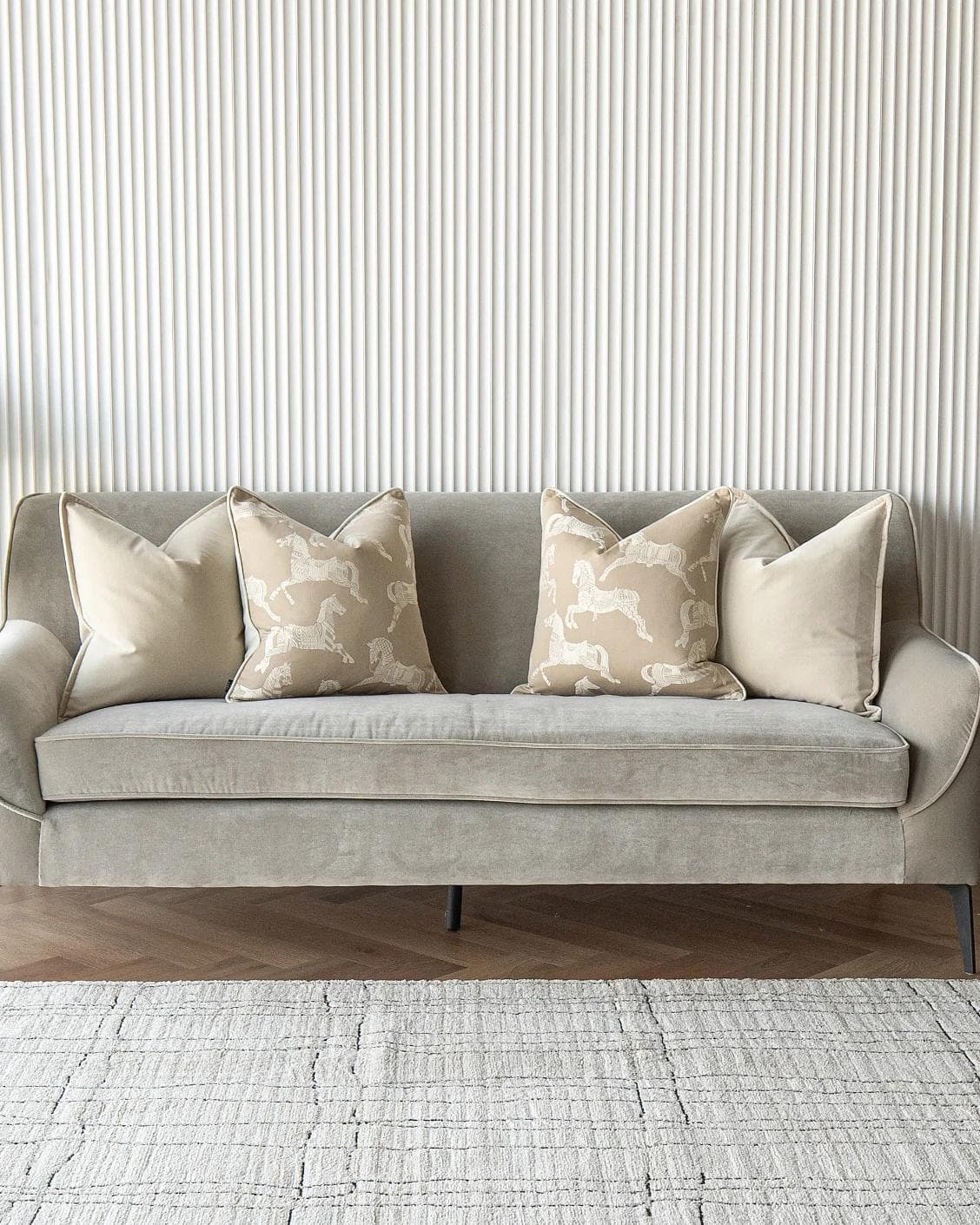 Aura Bundle cushion in beige, shown in a lifestyle front view as image 4