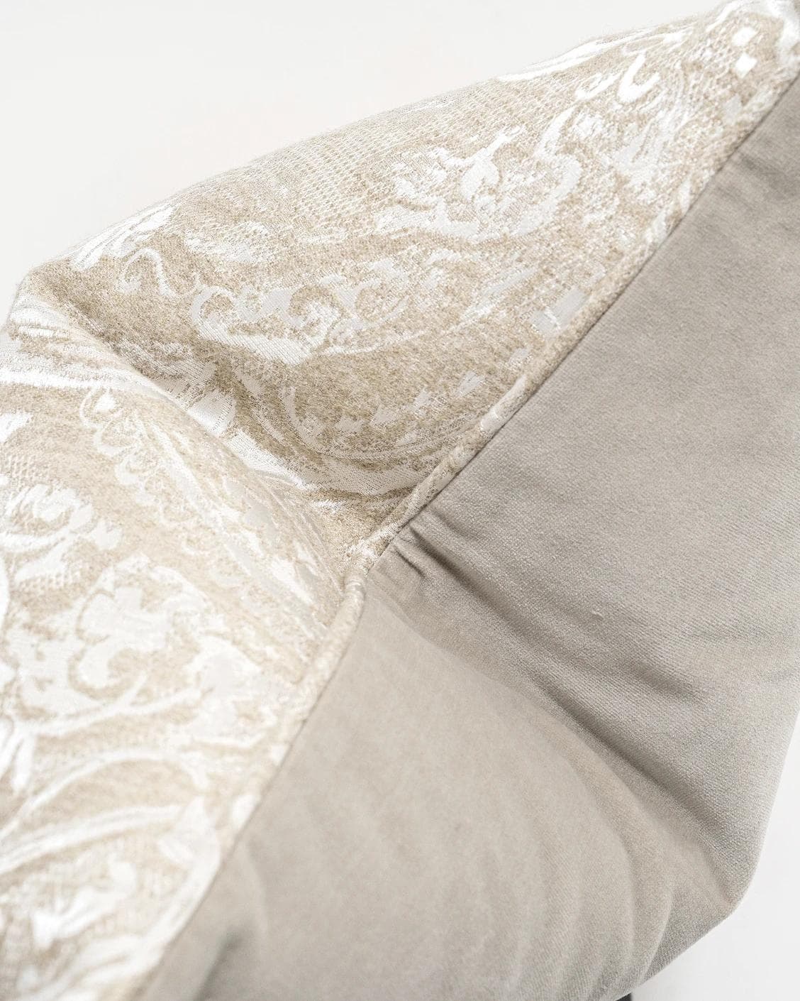 Berti Hodler cushion in beige and silver, shown in a product top view as image 9