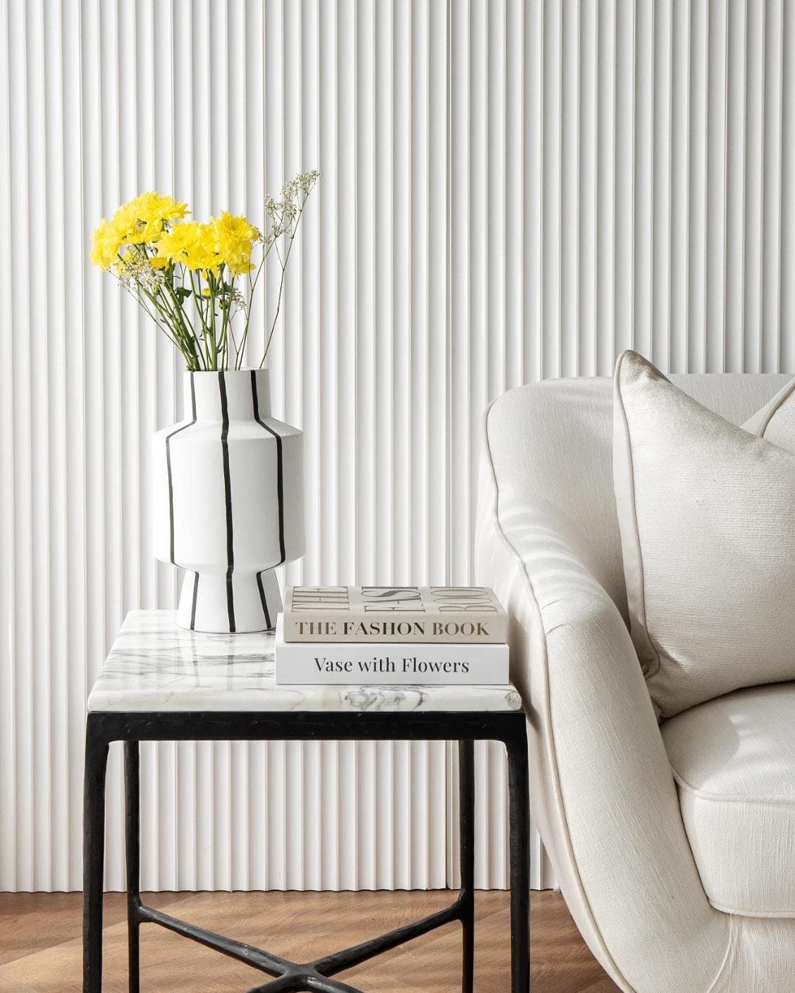 Bethany Arneson vases in white and black, shown in a lifestyle as image 2