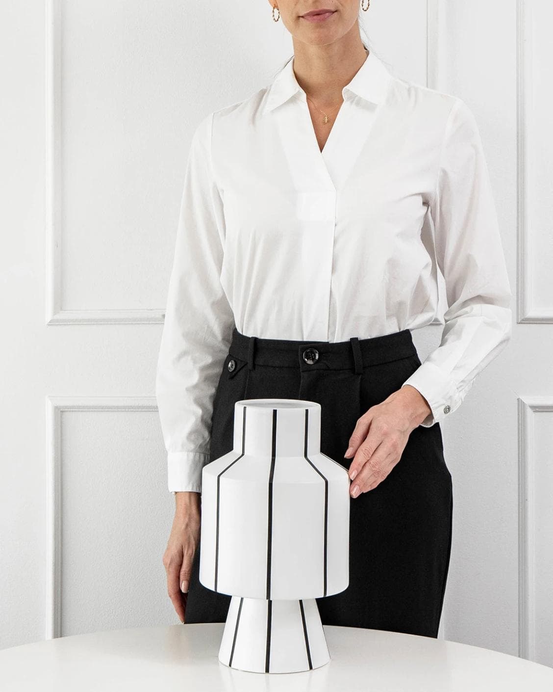 Bethany Arneson vases in white and black, shown in a product front view as image 11