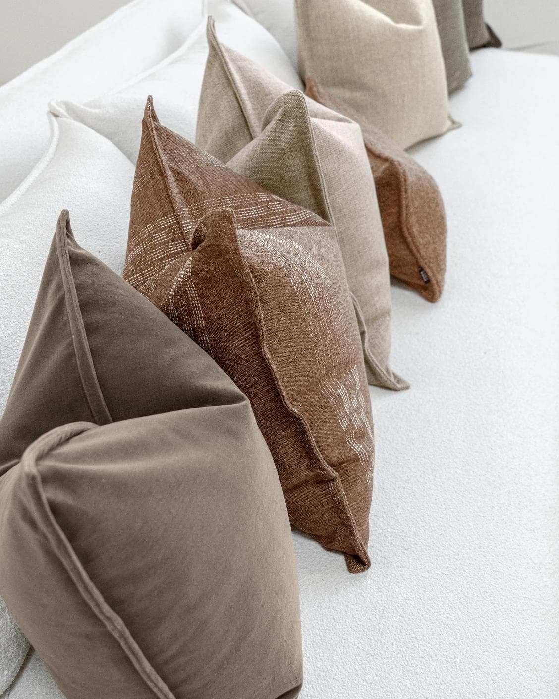 Bretty Bundle cushion in brown, charcoal, taupe and beige, shown in a product left view as image 7
