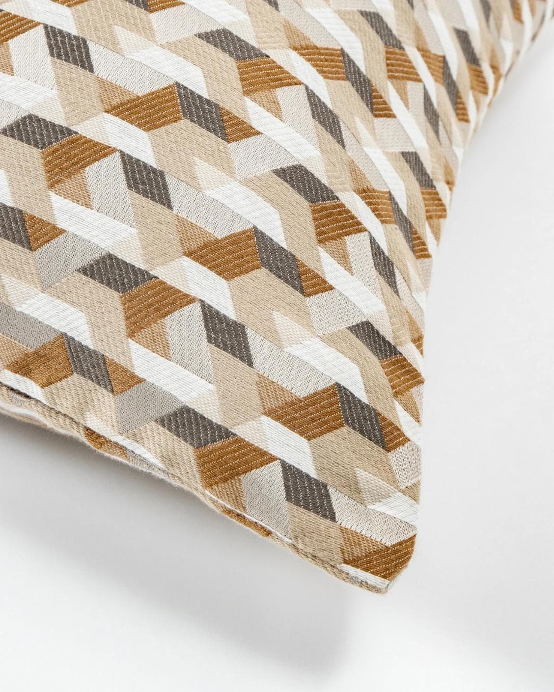 Brianna Laurent cushion in orange and beige, shown in a product top view as image 9