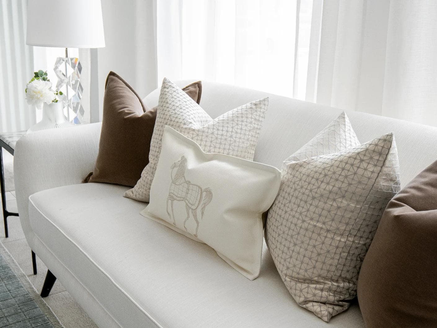 Lina Bundle bundle - indoor in brown, silver and white, shown in a lifestyle right view as image 3