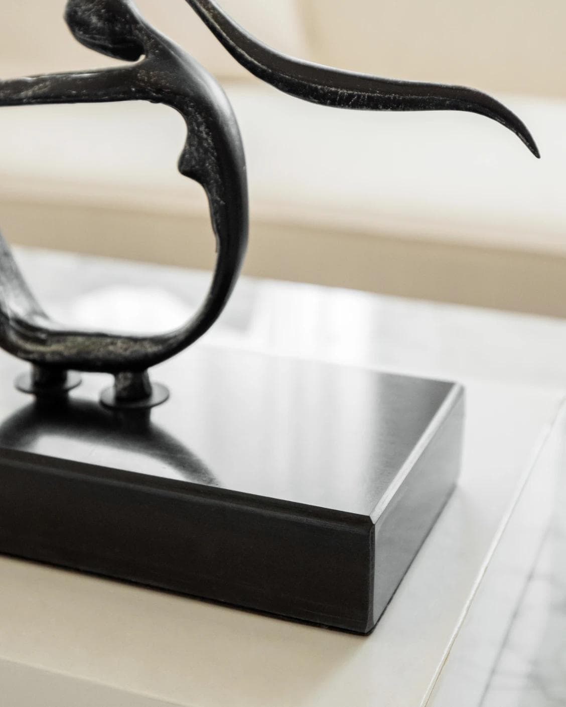 Candice Rodin statues and sculptures in black, shown in a lifestyle close-up front view as image 4