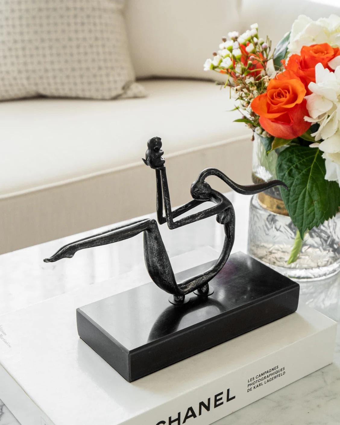 Candice Rodin statues and sculptures in black, shown in a lifestyle top view as image 2