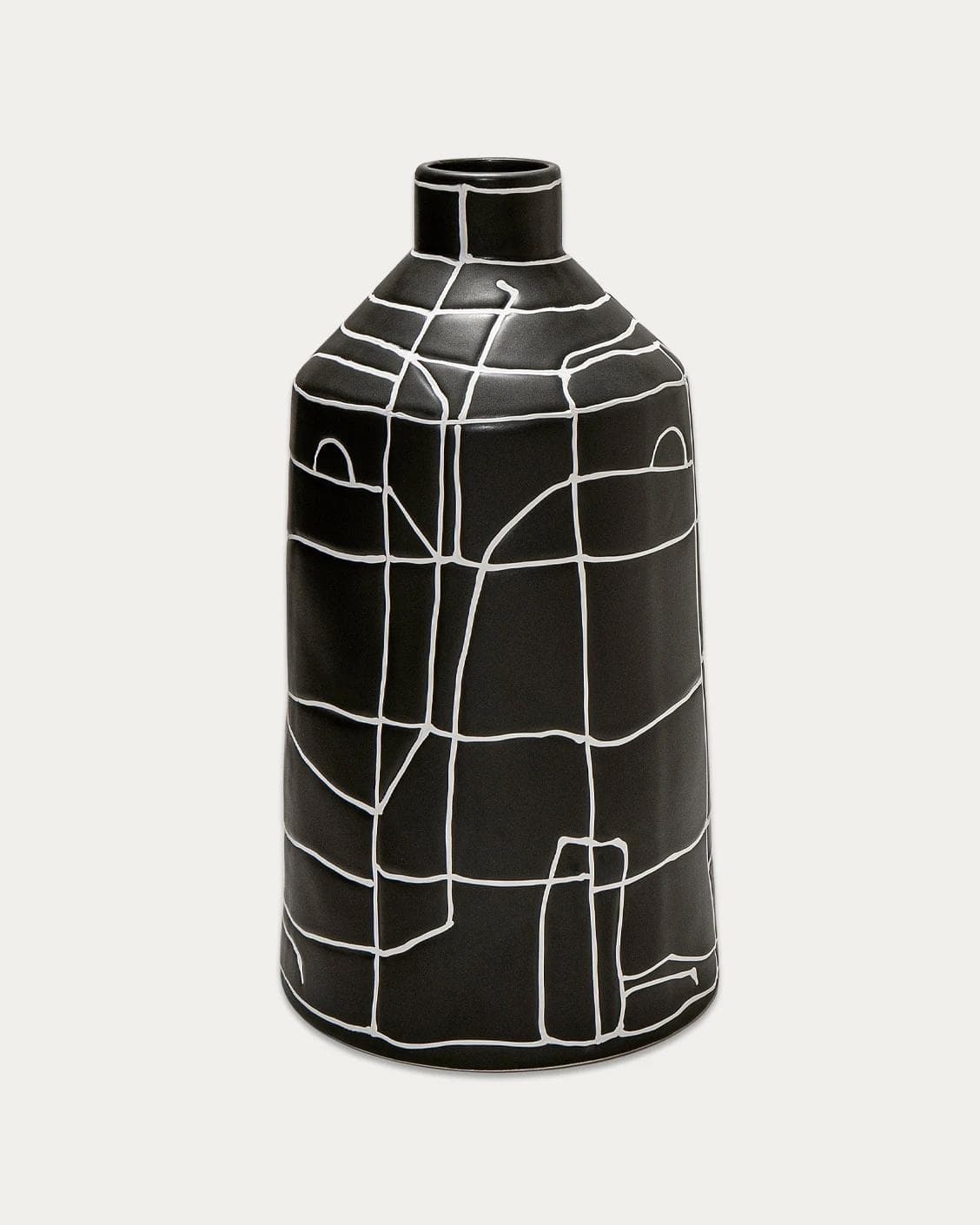 Carlene Arneson vases in white and black, shown in a product front view as image 1