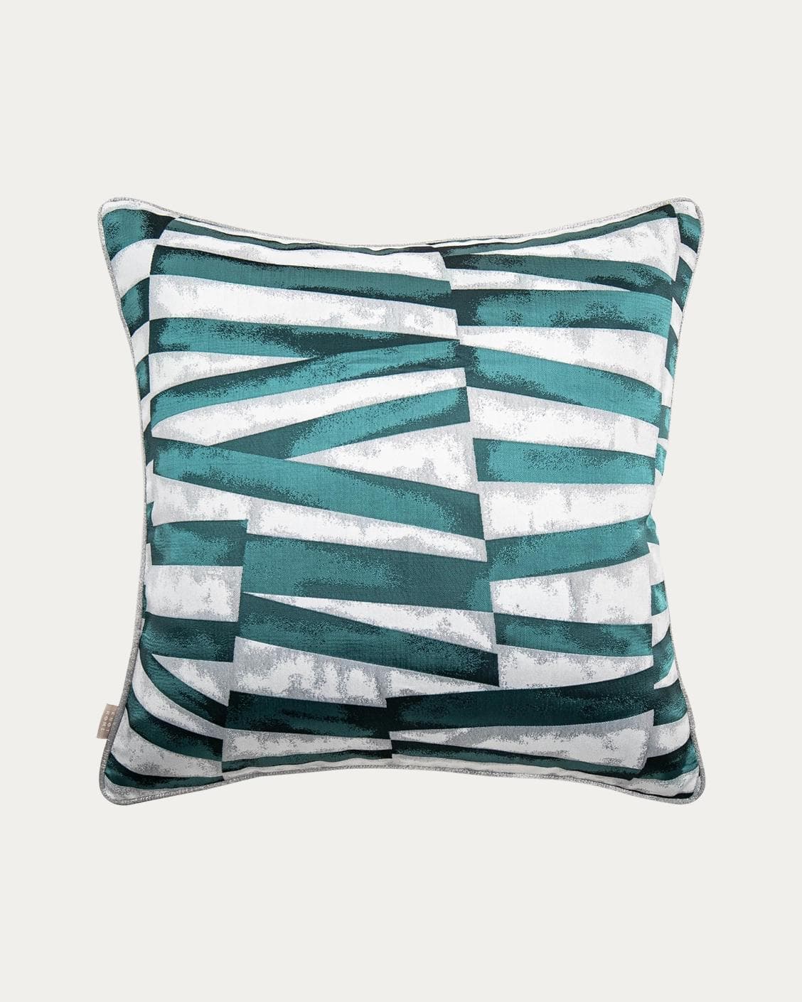 Carlie Teal cushion in turquoise, blue and green, shown in a product front view as image 1