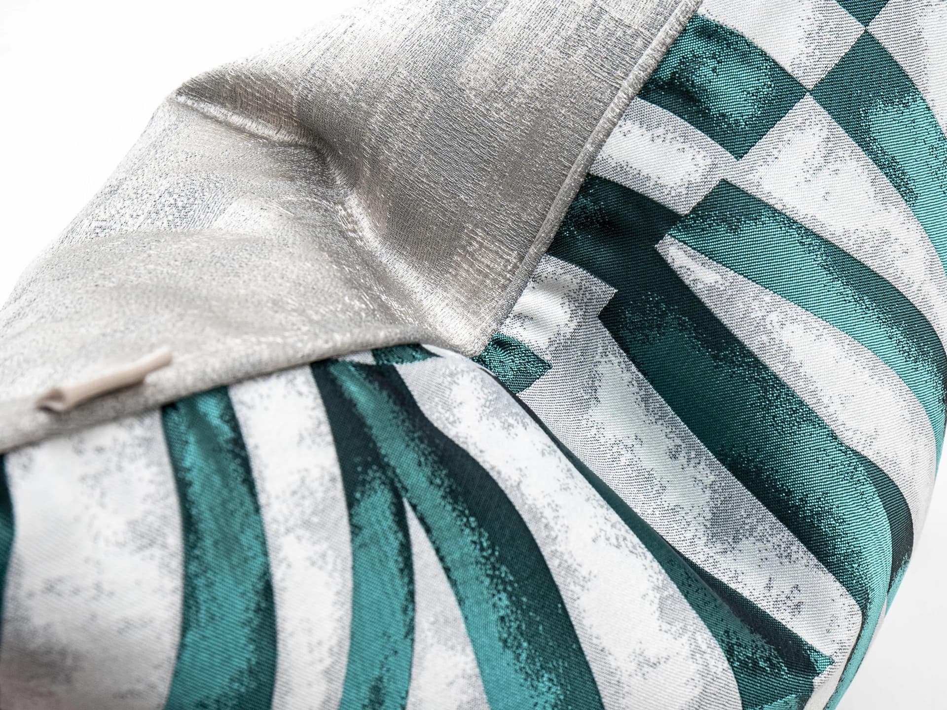 Carlie Teal cushion in turquoise, blue and green, shown in a product top view as image 3