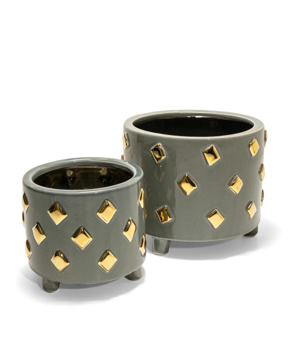 Caspian Arneson Bundle vases in grey and gold, shown in a product front view as image 9