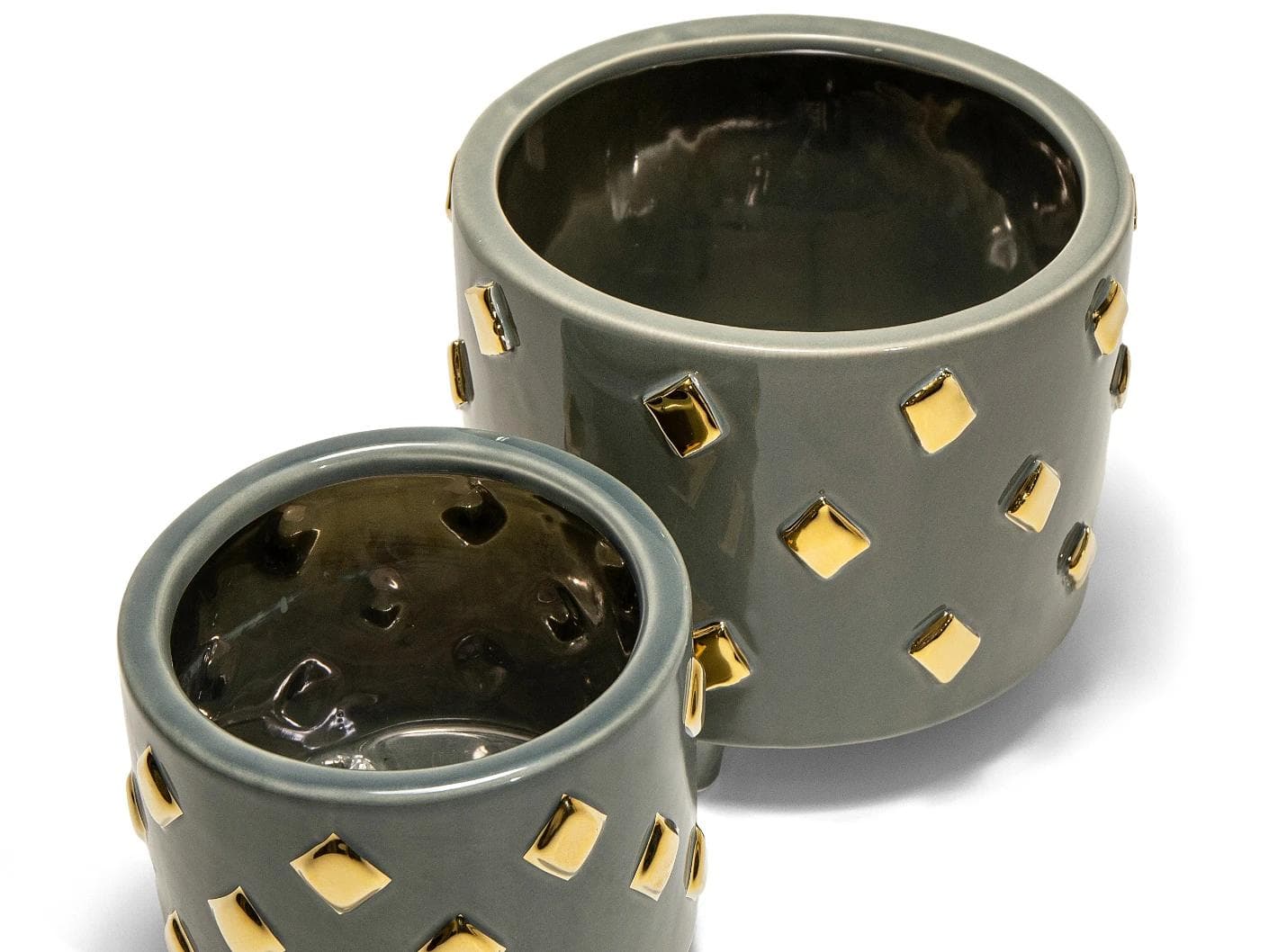 Caspian Arneson Bundle vases in grey and gold, shown in a product top view as image 10